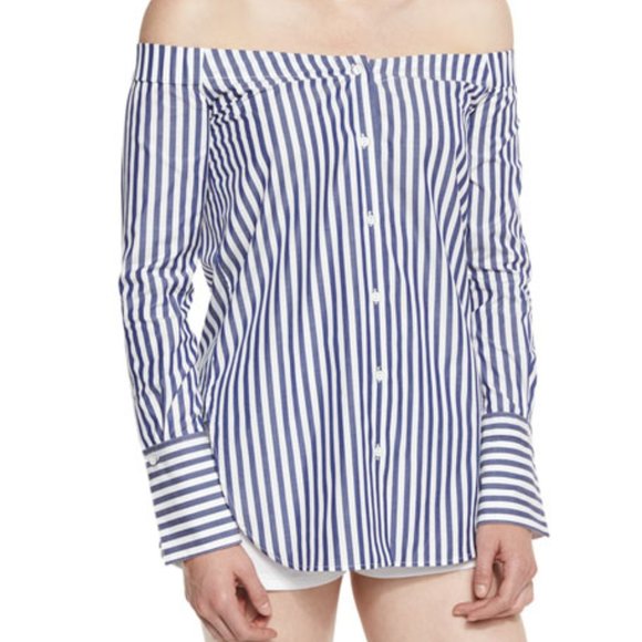 Rag & Bone Kacy Reversible Off-the-Shoulder Shirt - Picture 3 of 7